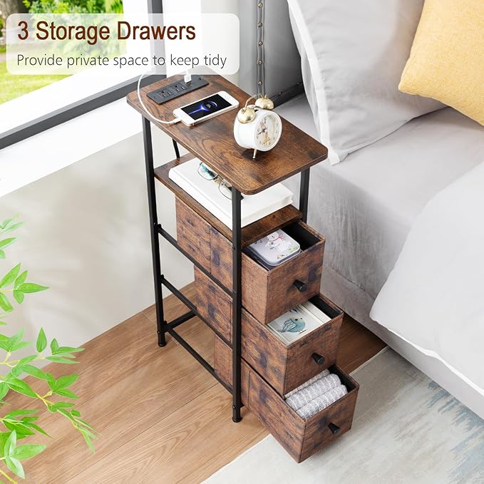 Narrow End Tables Living Room Set of 2 - Image 8