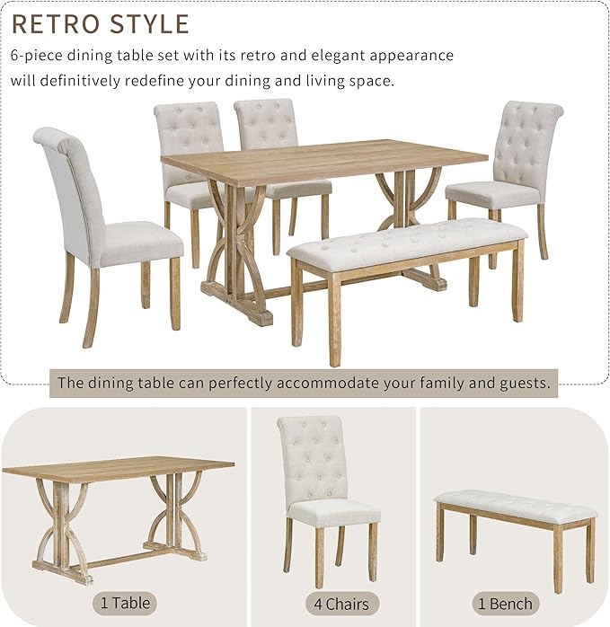 Ball & Cast 6-Piece Dining Table Set - Image 4