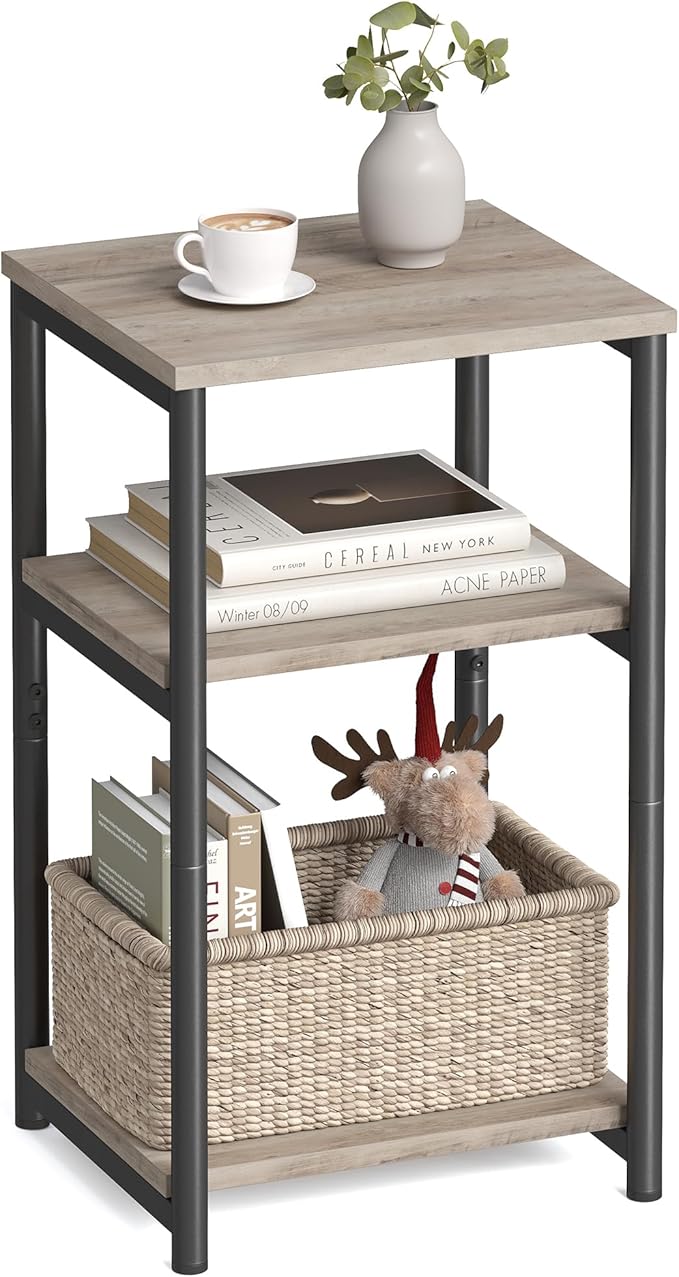 VASAGLE Side Table, Small End Table, Tall Nightstand by VASAGLEbySONGMICSHOME