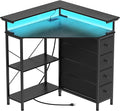 Corner Desk with Drawers Shelves by VENNQD