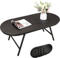Small Oval Coffee Table Wood and Metal Folding Low Coffee Tables by FEUFOAM