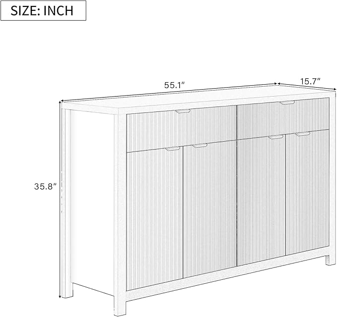 Merax Modern Wave-Pattern Sideboard Cabinet - Image 2
