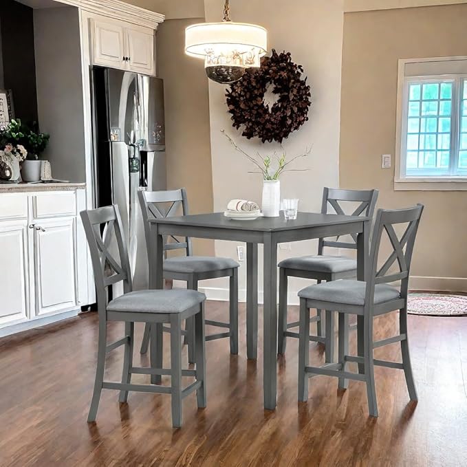 5PCS Dining Table Set, Counter Height Kitchen Table Set - Image 5