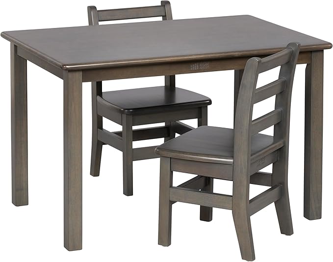 ECR4Kids 24in x 36in Rectangular Hardwood Table and Chair Set, 12in Seat Height by ECR4Kids