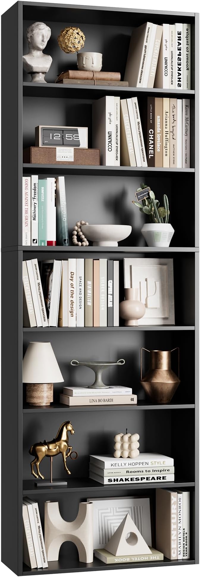 82" Tall Bookshelf, 7-Tier Open Shelves Bookcase, Freestanding Display Storage by FACBOTALL