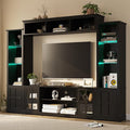 Wall Unit TV Stand with Storage & LED Lights, Large Entertainment Center with by MEISSALIVVE