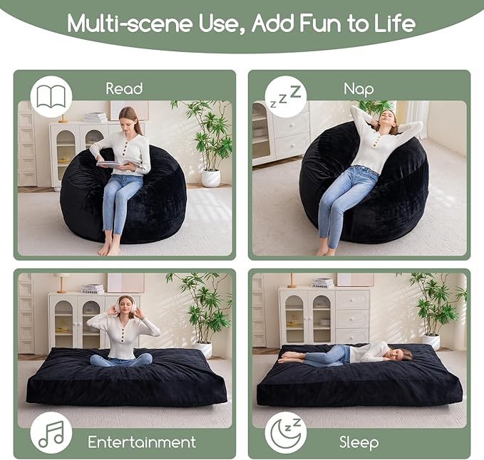 HIGOGOGO Giant Bean Bag Chair Bed - Image 4