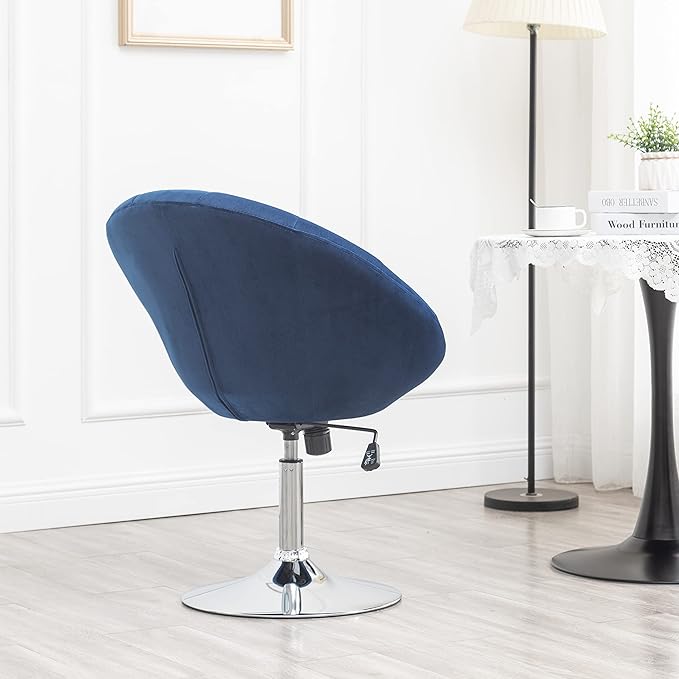 Roundhill Furniture Noas Velvet Upholstered Tufted Back Swivel Accent Chair - Image 5
