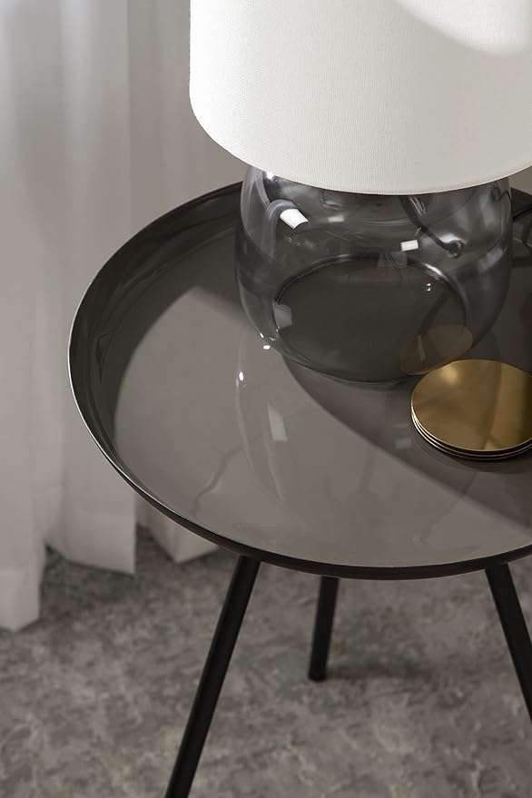 Kate and Laurel Laranya Modern Side Table 15 x 15 x 23 Brown and Black Chic - Image 4