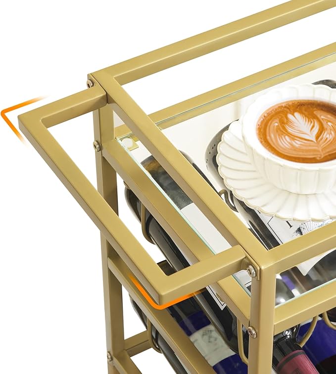 Bar Cart for Home, 3-Tier Serving Cart - Image 9