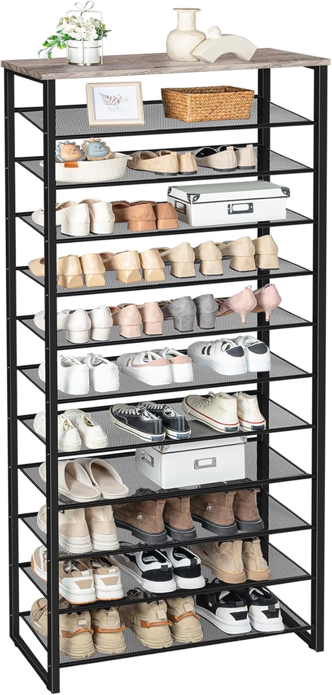 HOOBRO Shoe Rack, 12-Tier Shoe Storage Organizer, Large Capacity Shoe Shelf - Image 9