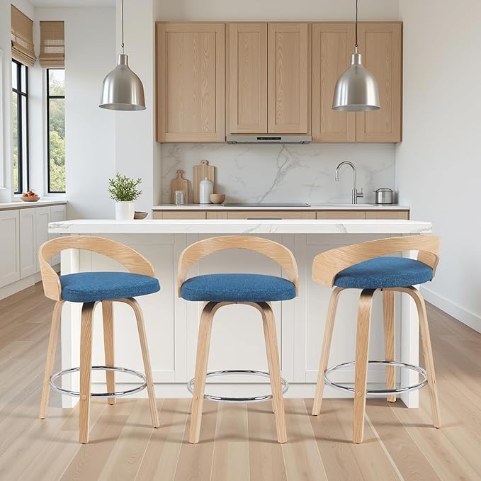 Sonia Modern Swivel Counter Height Bar Stool by ArmenLiving