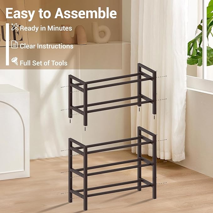 Haddockway Bamboo Shoe Rack for Closet, Free Standing Shoe Organizer - Image 4