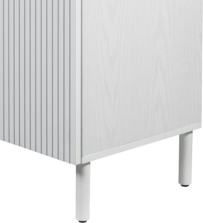 Sango Merk 2-Door Cabinet, Modern White Storage Cabinet - Image 7