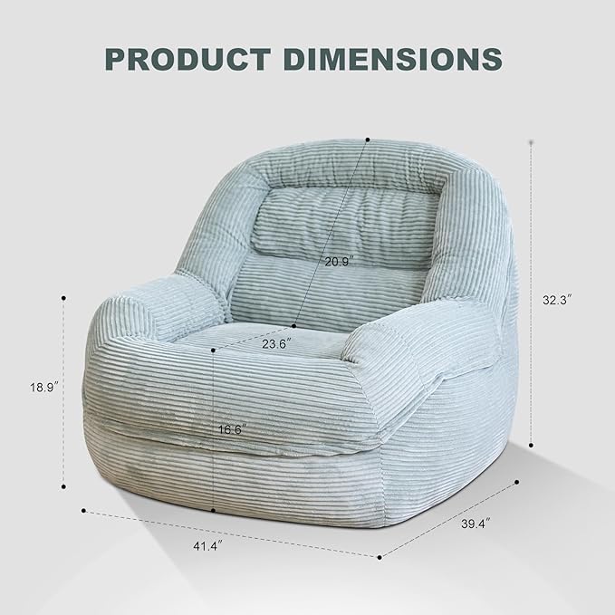 Giant Bean Bag Chair with Armrests - Image 2