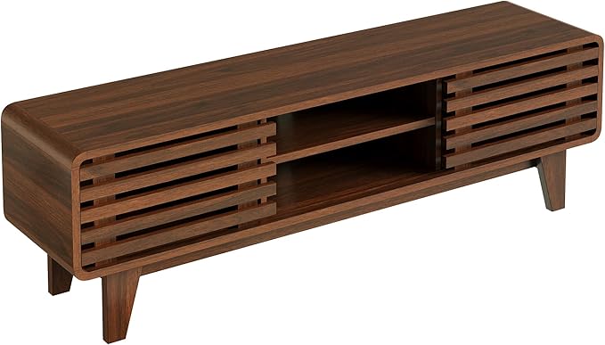 Luoxiao TV Stand for 60 Inch TV, Mid Century Modern Entertainment Center - Image 7