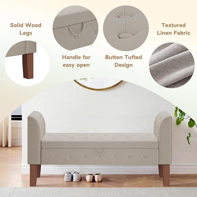 Awonde Upholstered Storage Bench - Image 7