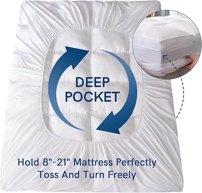 ELEMUSE Twin Mattress Topper for Back Pain, Extra Thick Mattress Pad Cover - Image 3