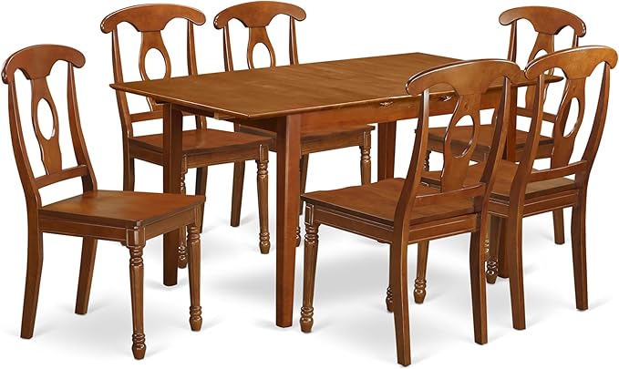 East West Furniture PSNA7-SBR-W 7 Piece Kitchen Table Set Consist of a by EastWestFurniture