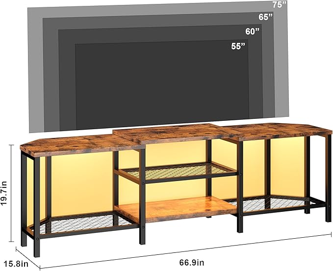 GarveeHome 67 Inch Large TV Stand - Image 3
