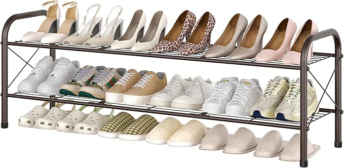 Hoctieon 2 Tier Shoe Rack for Closet, Durable Mesh Style Shoe Rack, Entryway by Hoctieon