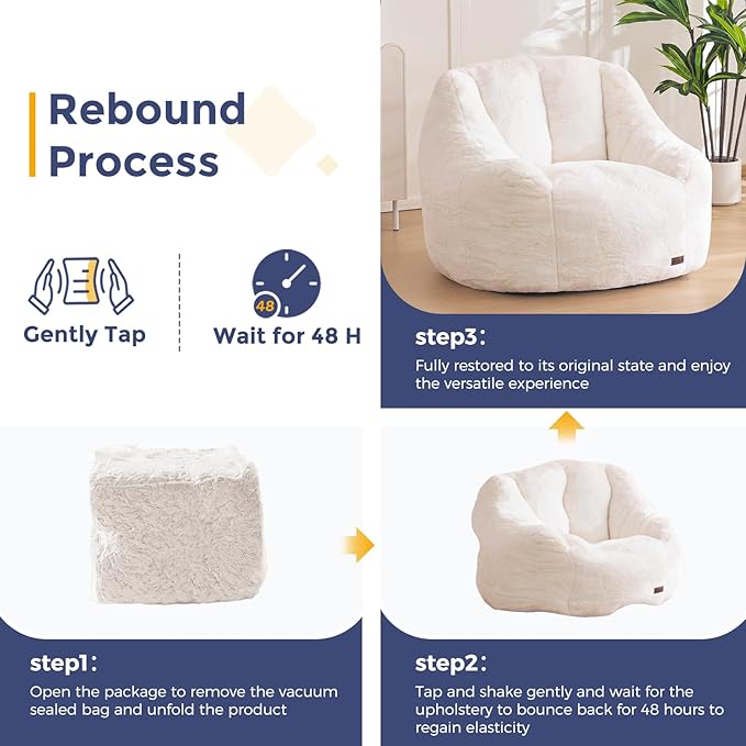 MAXYOYO Bean Bag Chair, Comfy Bean Bag Sofa - Image 7