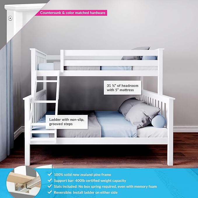 Max & Lily Bunk Bed Twin Over Full Size - Image 3