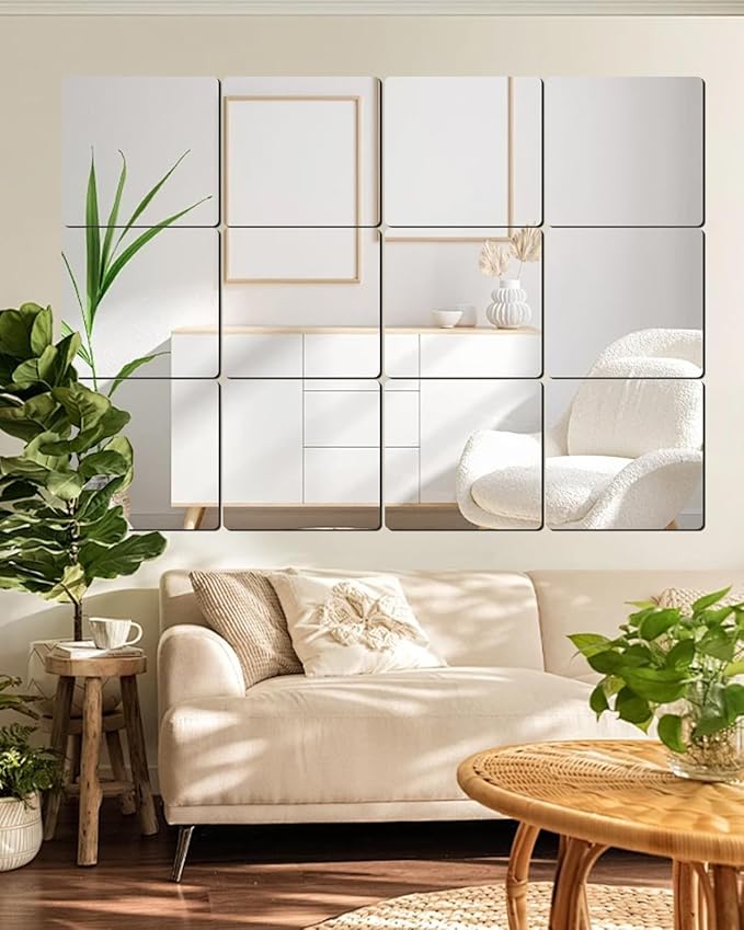 12" x 12" Glass Wall Mirror Tiles - Image 8