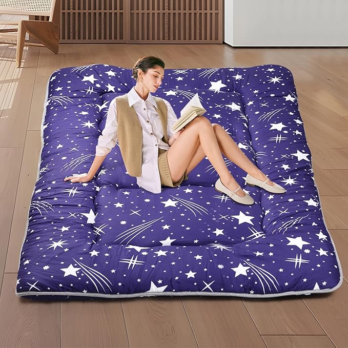 Japanese Floor Mattress, Roll Up Memory Foam Tatami Mat Easy to Store and by Unknown