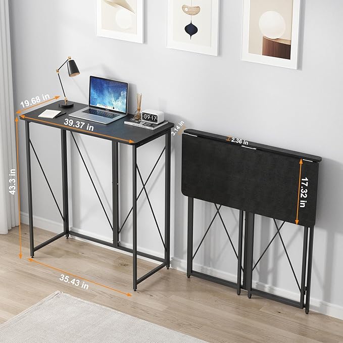 39.37" Folding Standing Desk, Small Laptop Stand Up Desk - Image 2