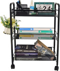 OVICAR Mesh Wire 3 Tier Rolling Cart, Kitchen Storage Utility Cart, Full Metal by OVICAR