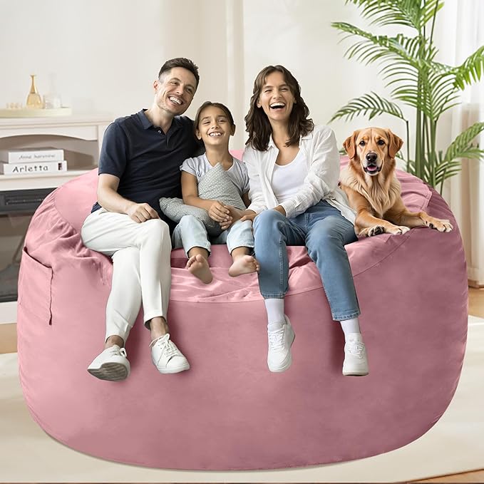 HABUTWAY Bean Bag Chair: Giant 5' Memory Foam Furniture Bean Bag Chairs - Image 5