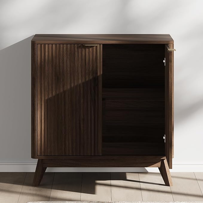 Buffet Cabinet with Storage, Fluted Multifunctional Storage Cabinet with 2 Doors - Image 7