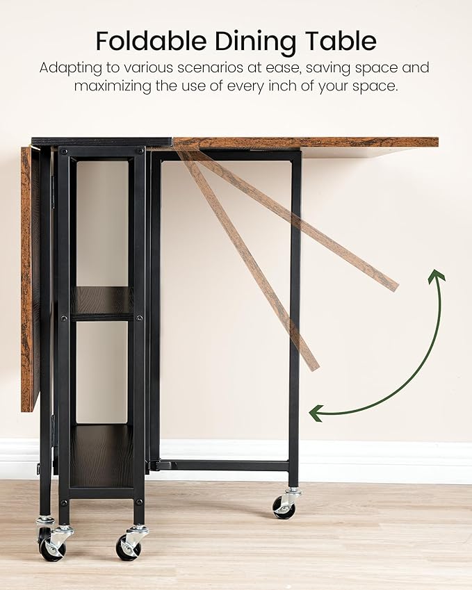 Folding Dining Table, Movable Dining Table, Expandable Kitchen Table, Versatile - Image 6