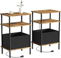 Small Side Table with Charging Station, Slim Nightstand with Outlet, Sofa by Unknown
