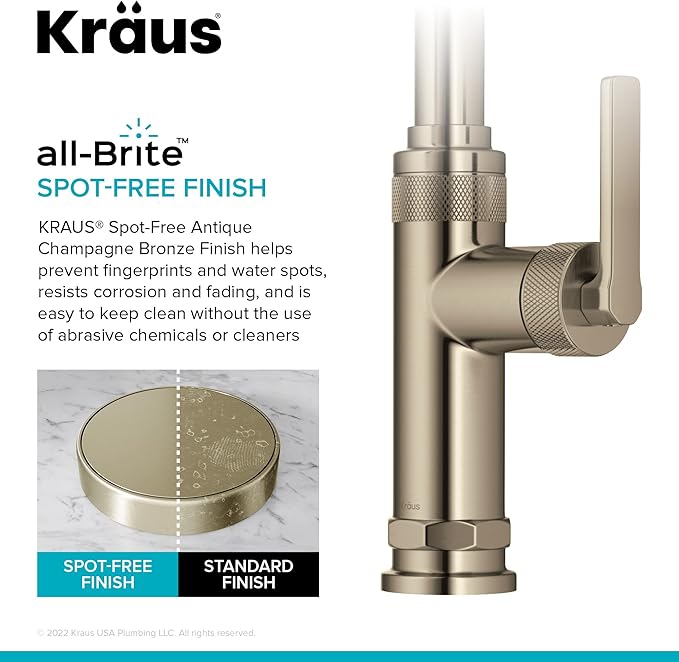 KRAUS Allyn Industrial Pull-Down Single Handle Kitchen Faucet in Spot-Free - Image 7