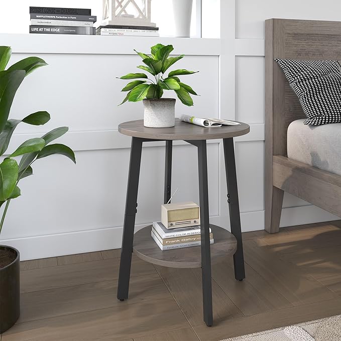 Side Table Set of 2, Small Round End Table - Image 2