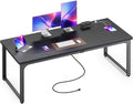 Huuger 63 x 24 inch Desk with Power Outlets & USB-C, Deeper & Thicker Desktop by Huuger