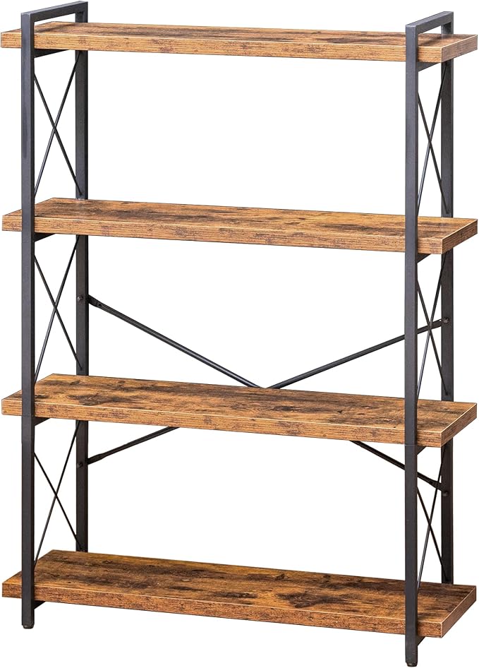 Bookshelf, 4 Tier Bookshelf, Tall Bookcase by BCLOUDNEST
