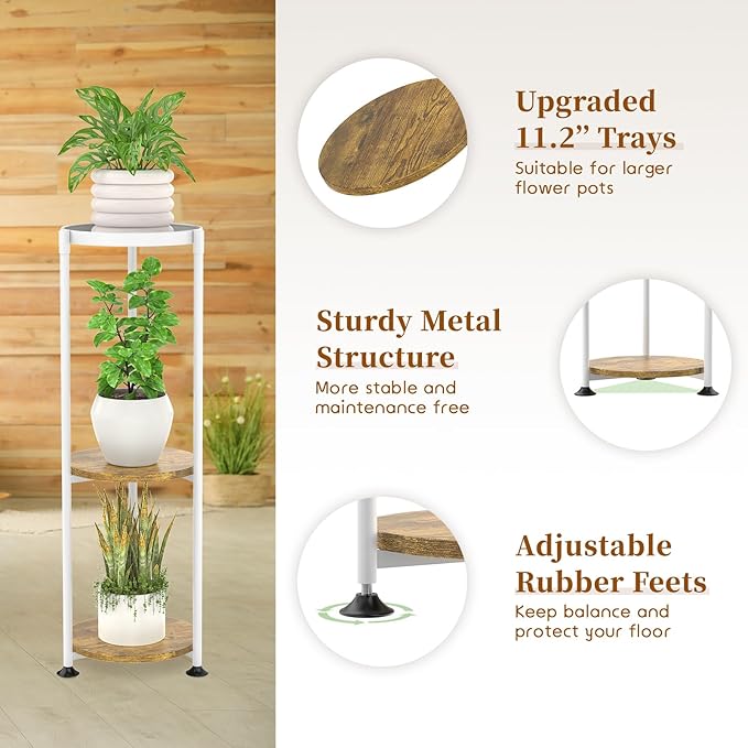 KMOTASUO 3 Tier White Plant Stand Indoor - Image 4