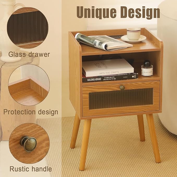 AWASEN Mid Century Nightstand - Image 4
