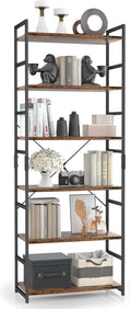 OTK 6 Tier Adjustable Bookshelf, Tall Bookcase, Office Shelf Storage Organizer by OTK
