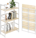 BHG Vintage Multifunctional Folding Bookshelf, No-Assembly Plant Stand Storage by BHG