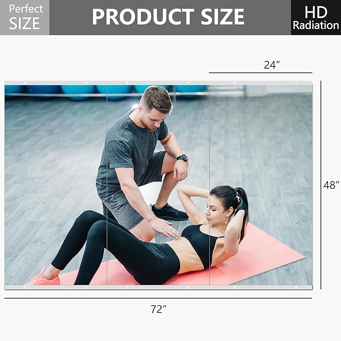 Home Gym Mirror for Wall, Glass Frameless Body Large Mirror for Home Gym - Image 6