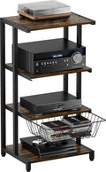 Media Stand with Detachable Baskets, 4-Tier AV Media Stand Corner Shelf by Ardier