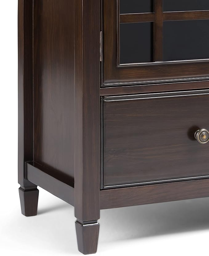 SIMPLIHOME Connaught SOLID WOOD 46 Inch Wide Traditional Tall Storage Cabinet - Image 10