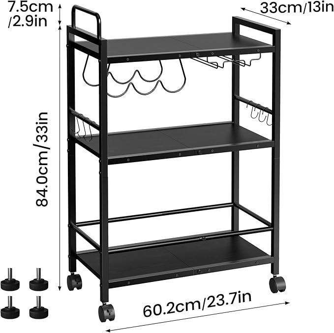 Home Bar Serving Cart, Serving Cart - Image 7