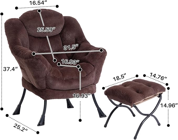 HollyHOME Fabric Lazy Chair - Image 3