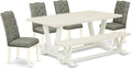 East West Furniture V027EL207-6 6 Piece Modern Dining Table Set Contains a by EastWestFurniture