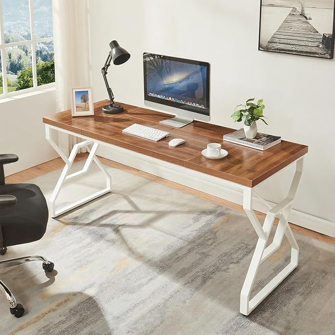 HOMISSUE 63-inch Executive Desk, Large Home Office Desk - Image 7